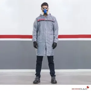 Bata de pintor 3/4 de poliéster antiestático con capucha Bossauto