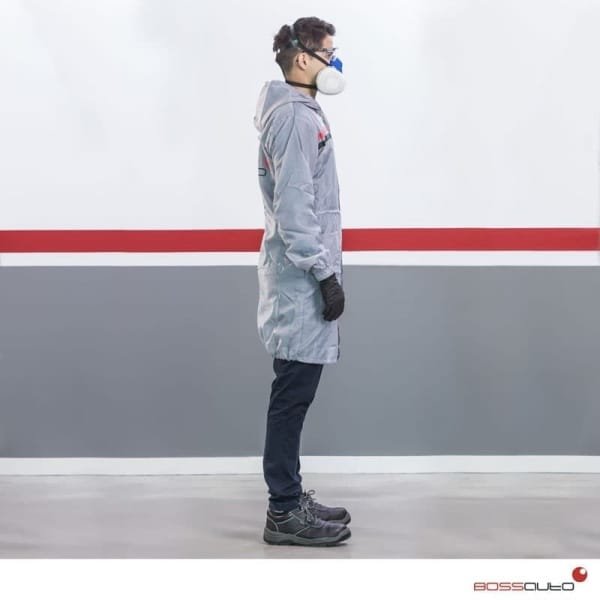 Bata 3/4 de poliéster con capucha - Imagen 2