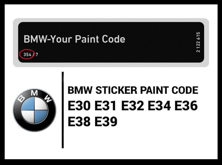 Etiqueta con el código de color de BMW