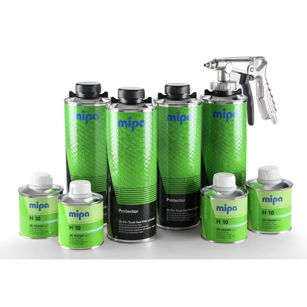 MIPA Protector Bedliner NEGRO - Set 4 litros + Pistola pulverizadora