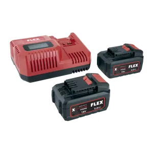 Set Flex P-Set 55 R: cargador 12/18 V y 2 baterías 18 V 5,0 Ah