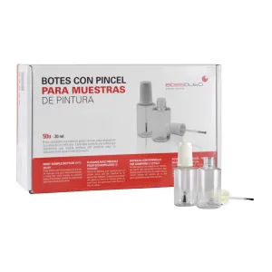 Botes con pincel de 20 ml para muestras de pintura Bossauto (caja de 50)